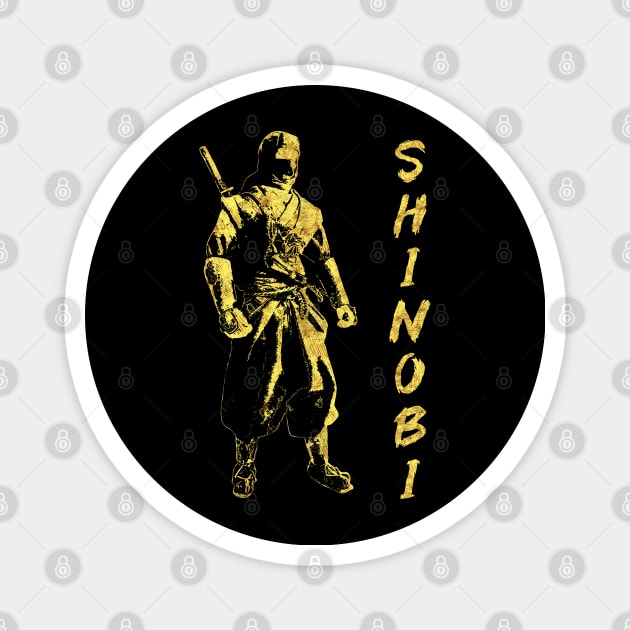 Ninja SHINOBI Silhouette Abstract Japanese Art of a Legendary Shadow Warrior Magnet by Naumovski